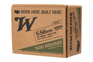 Winchester USA 5 56 NATO 62gr M855 FMJ Green Tip Ammo - Box of 500